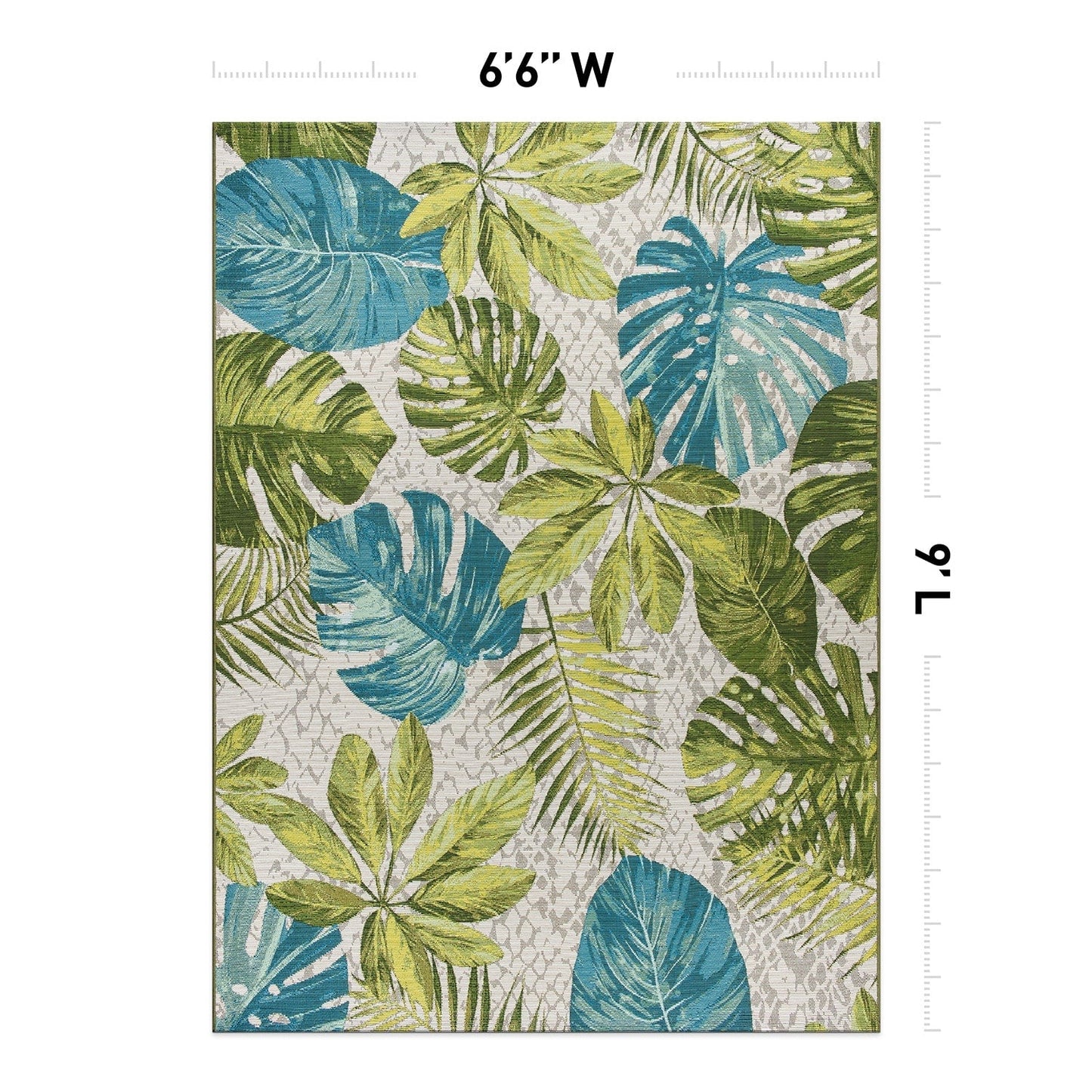 Tapis d'intérieur/extérieur contemporain à motif floral tropical de la World Rug Gallery