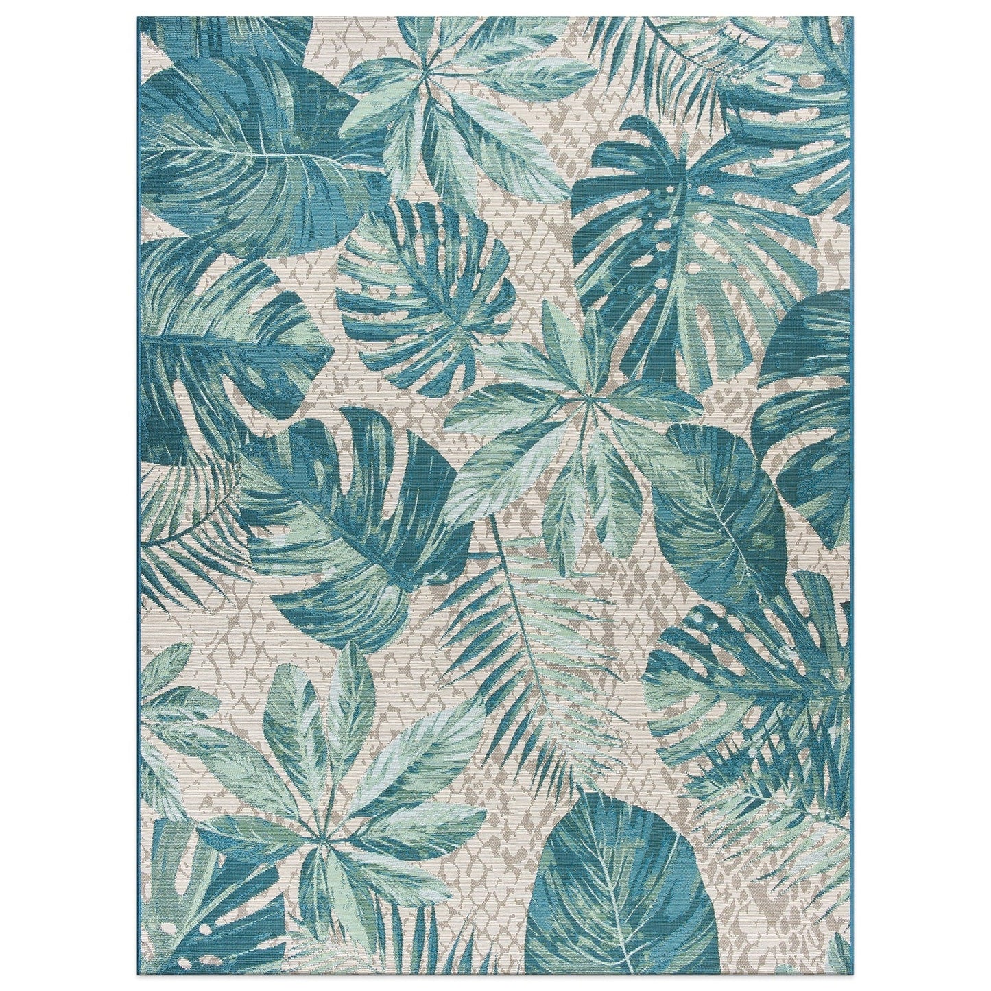Tapis d'intérieur/extérieur contemporain à motif floral tropical de la World Rug Gallery