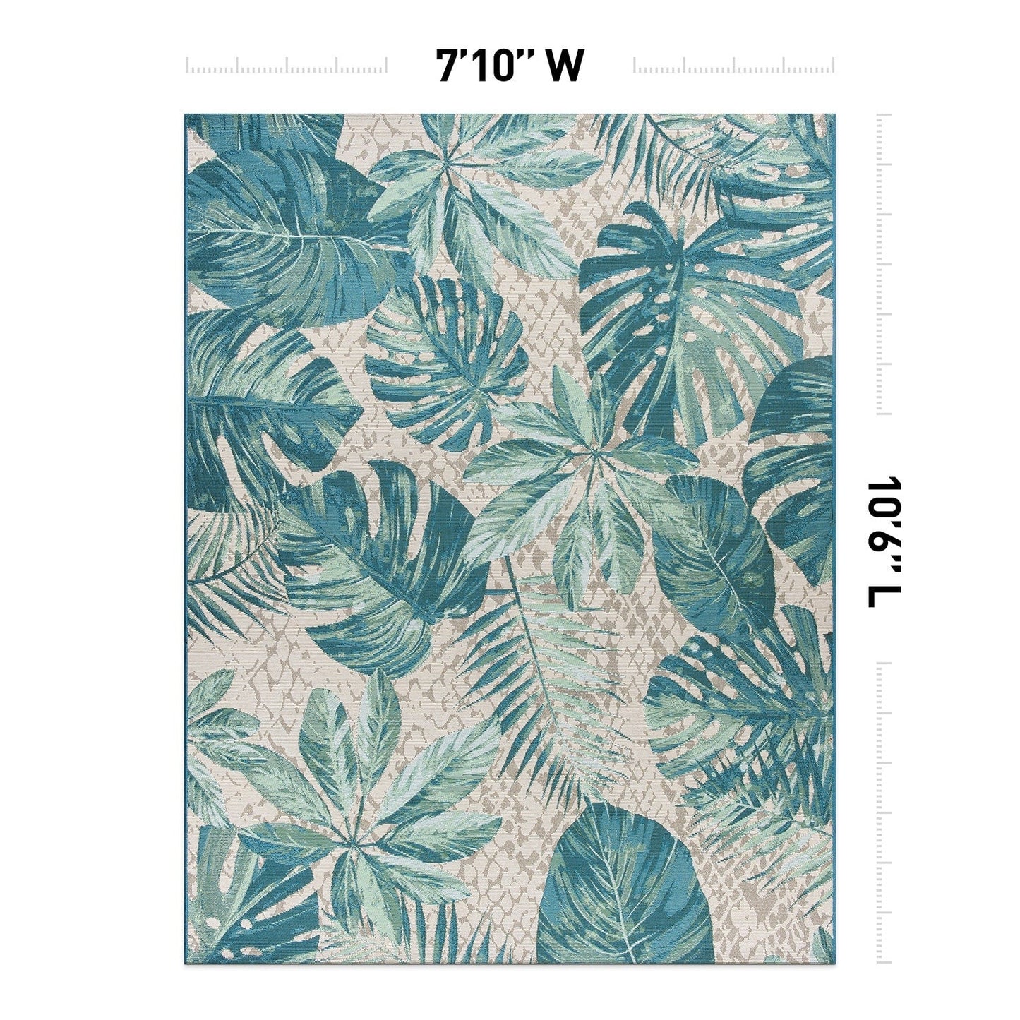 Tapis d'intérieur/extérieur contemporain à motif floral tropical de la World Rug Gallery