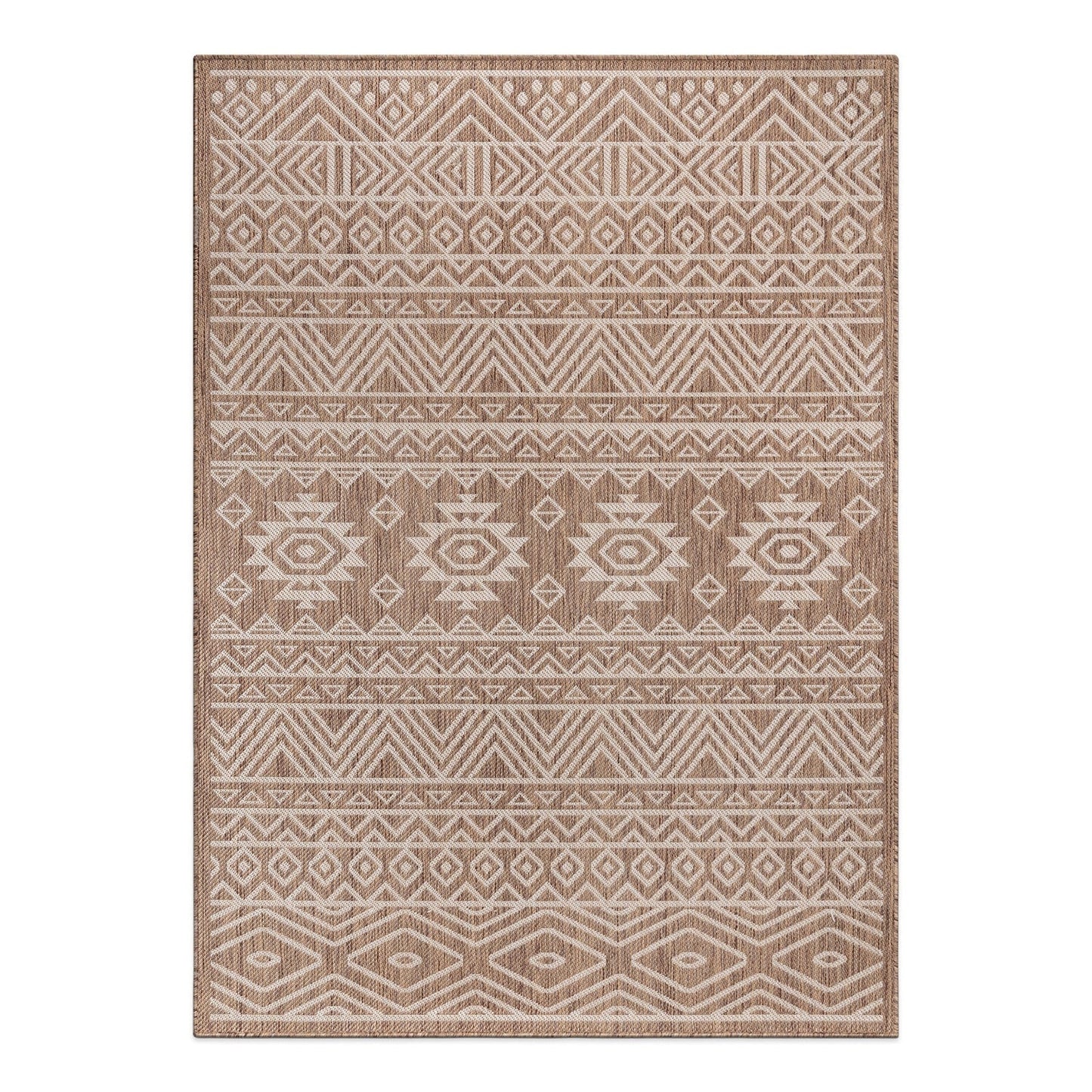 Tapis d'intérieur/extérieur texturé à motif géométrique bohème vieilli World Rug Gallery