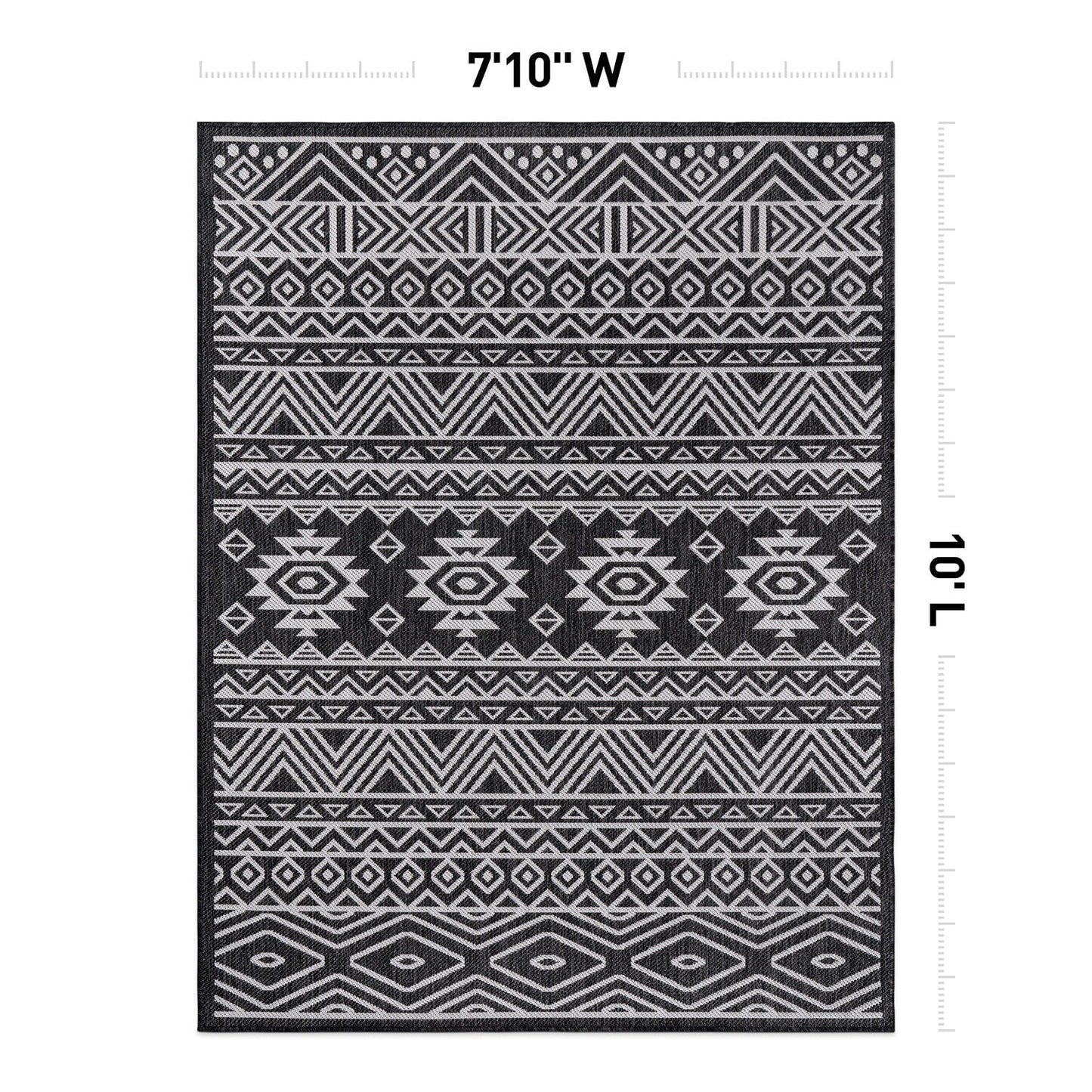 Tapis d'intérieur/extérieur texturé à motif géométrique bohème vieilli World Rug Gallery