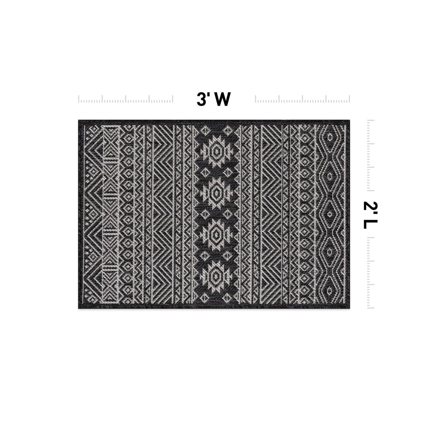 Tapis d'intérieur/extérieur texturé à motif géométrique bohème vieilli World Rug Gallery