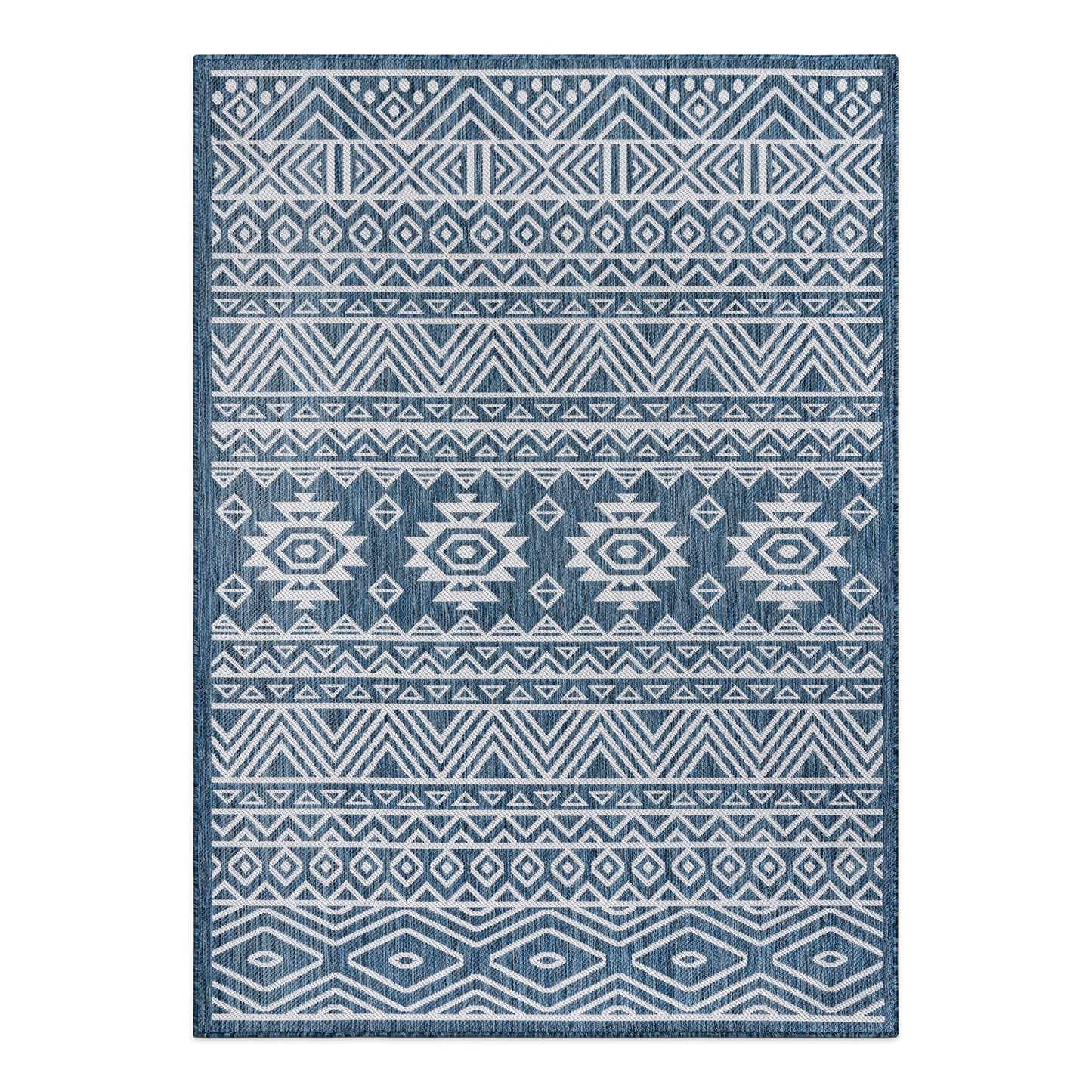 Tapis d'intérieur/extérieur texturé à motif géométrique bohème vieilli World Rug Gallery