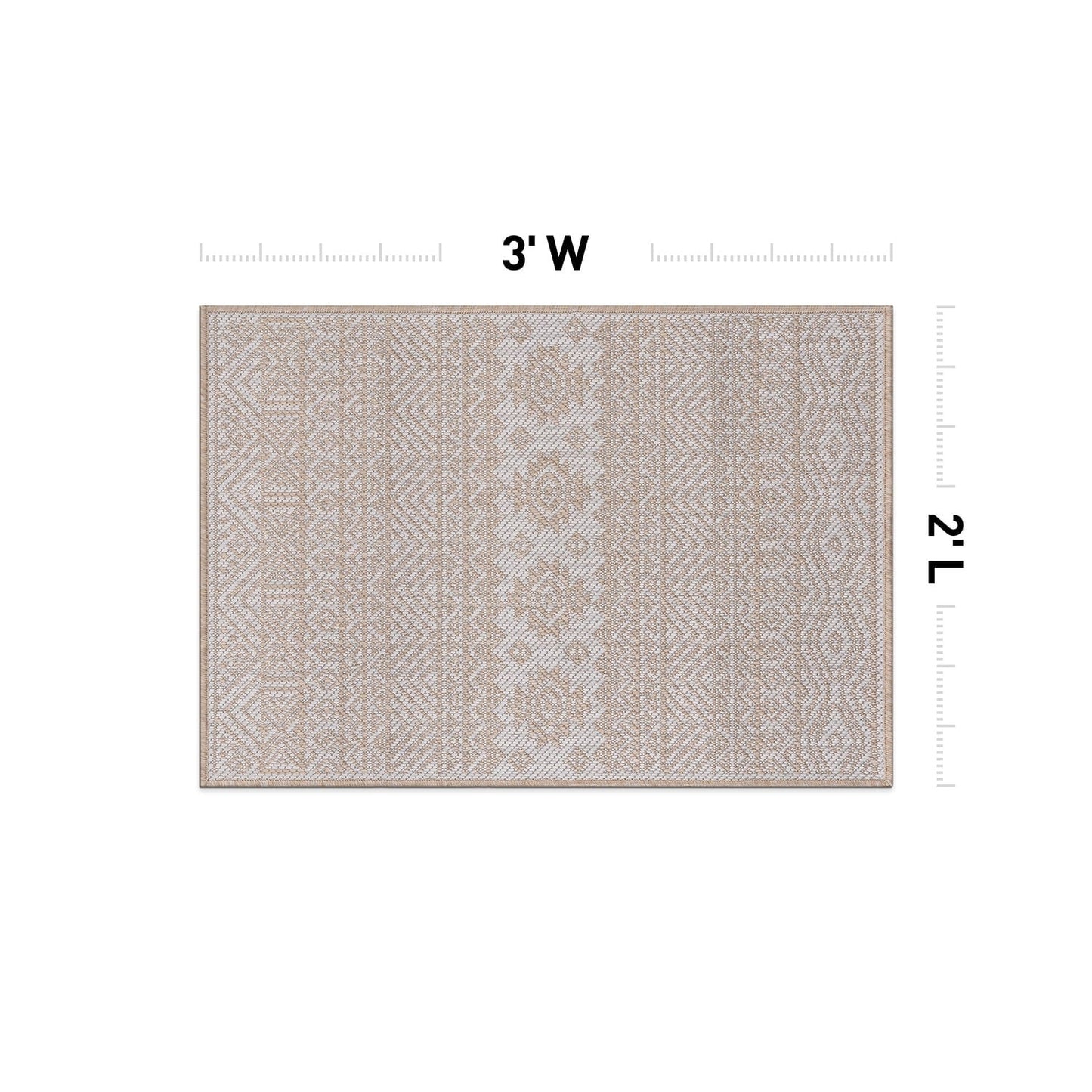 Tapis d'intérieur/extérieur texturé à motif géométrique bohème vieilli World Rug Gallery