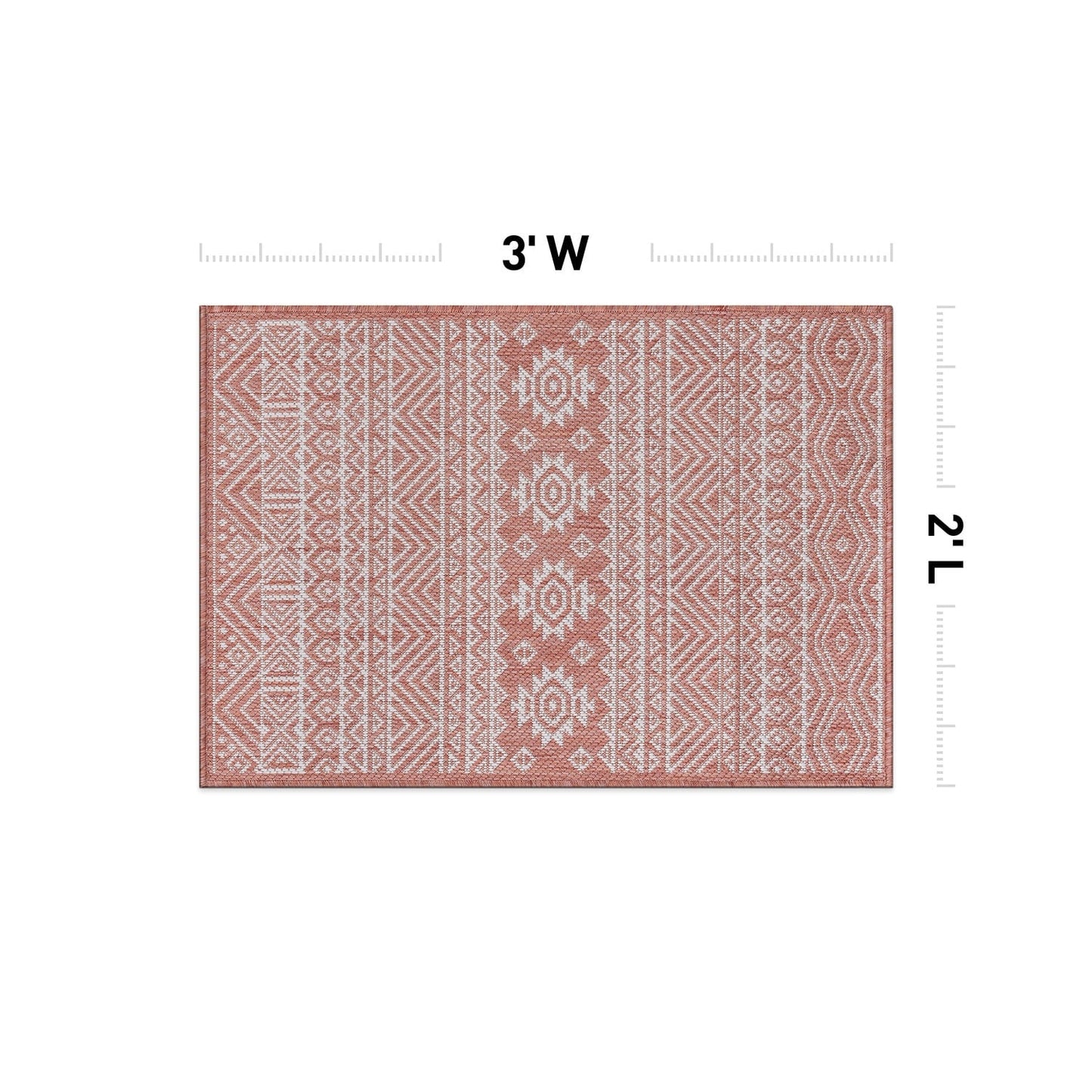 Tapis d'intérieur/extérieur texturé à motif géométrique bohème vieilli World Rug Gallery