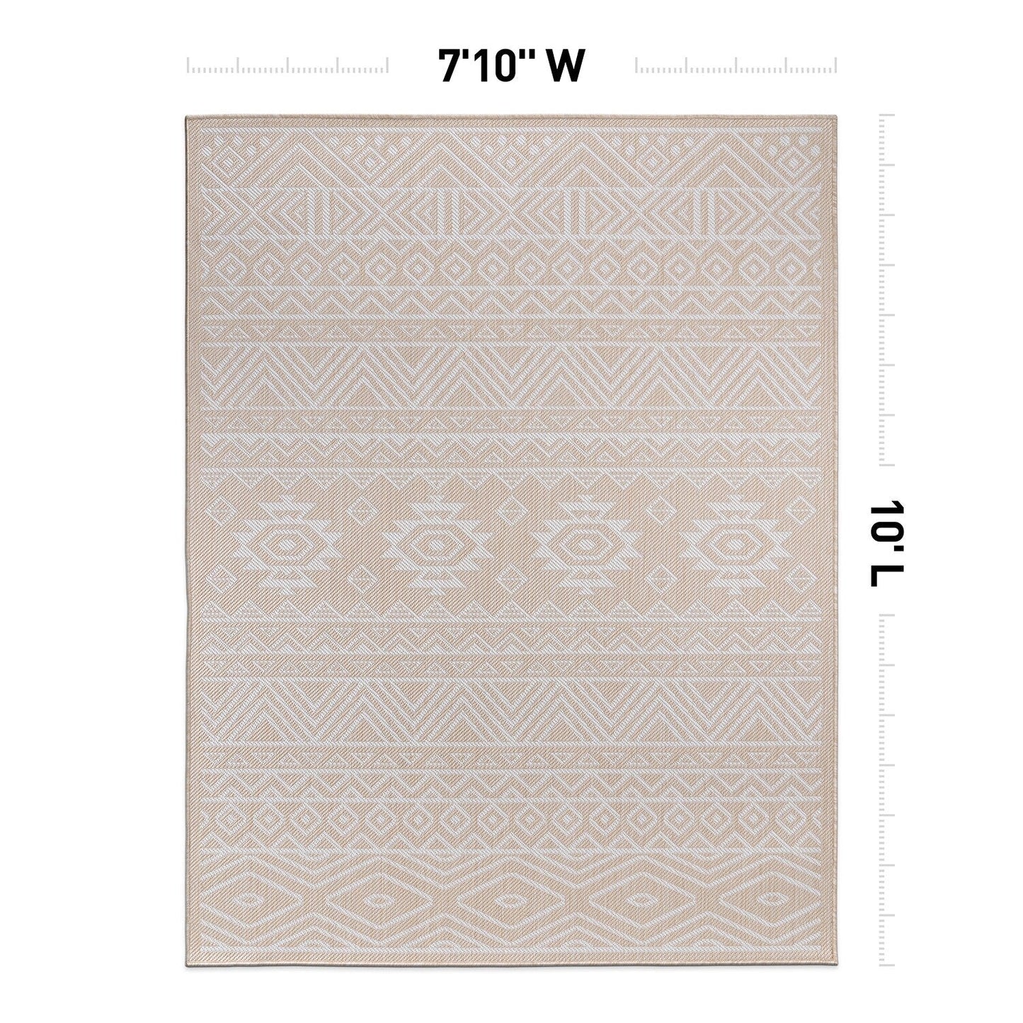 Tapis d'intérieur/extérieur texturé à motif géométrique bohème vieilli World Rug Gallery