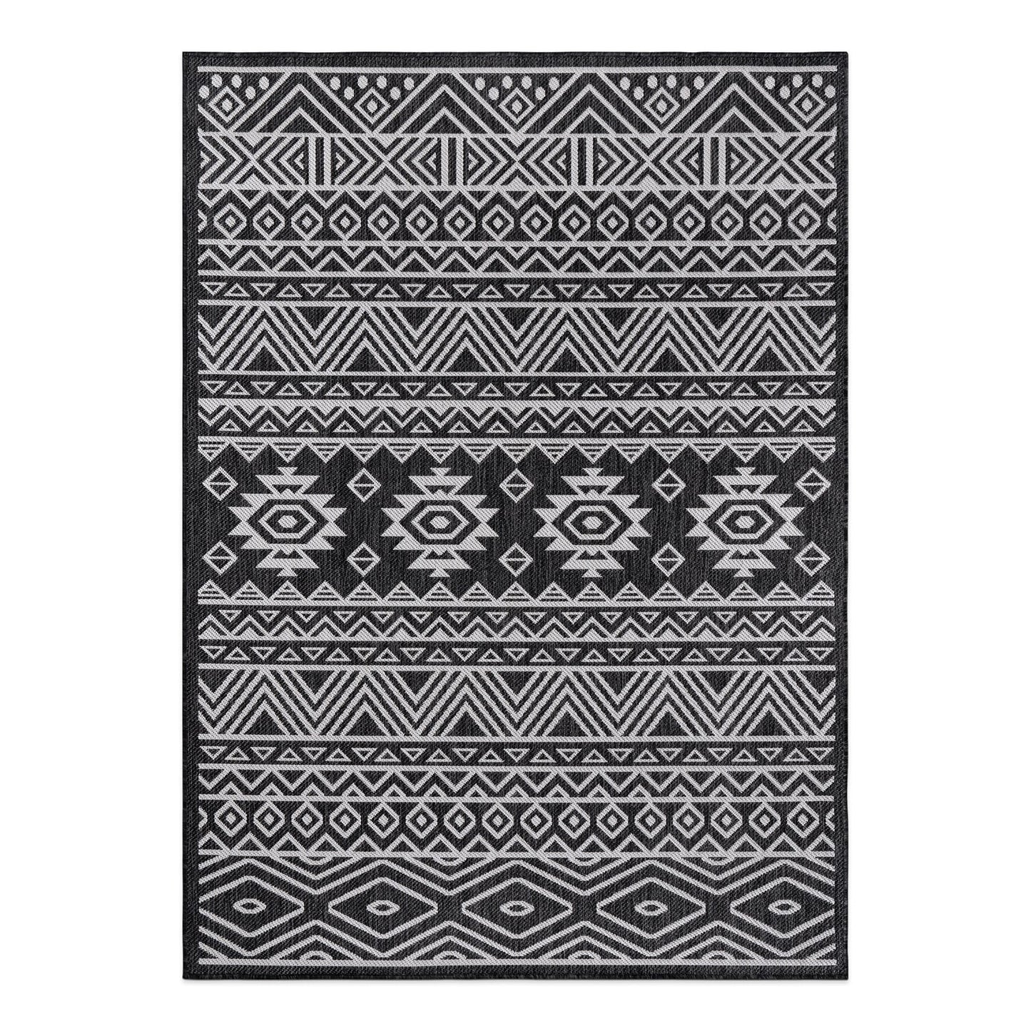 Tapis d'intérieur/extérieur texturé à motif géométrique bohème vieilli World Rug Gallery