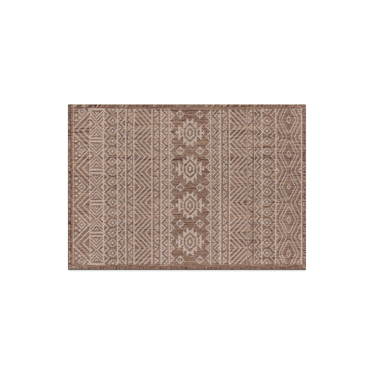 Tapis d'intérieur/extérieur texturé à motif géométrique bohème vieilli World Rug Gallery