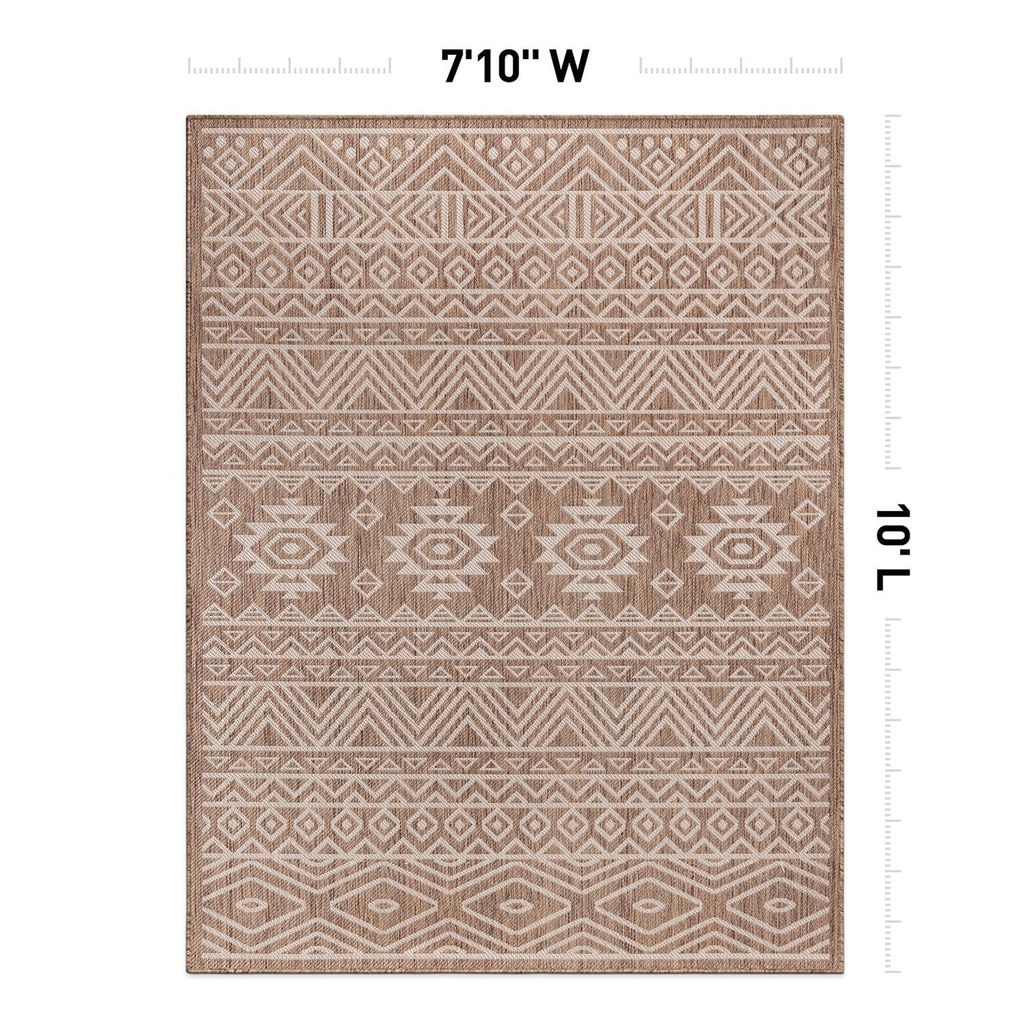 Tapis d'intérieur/extérieur texturé à motif géométrique bohème vieilli World Rug Gallery