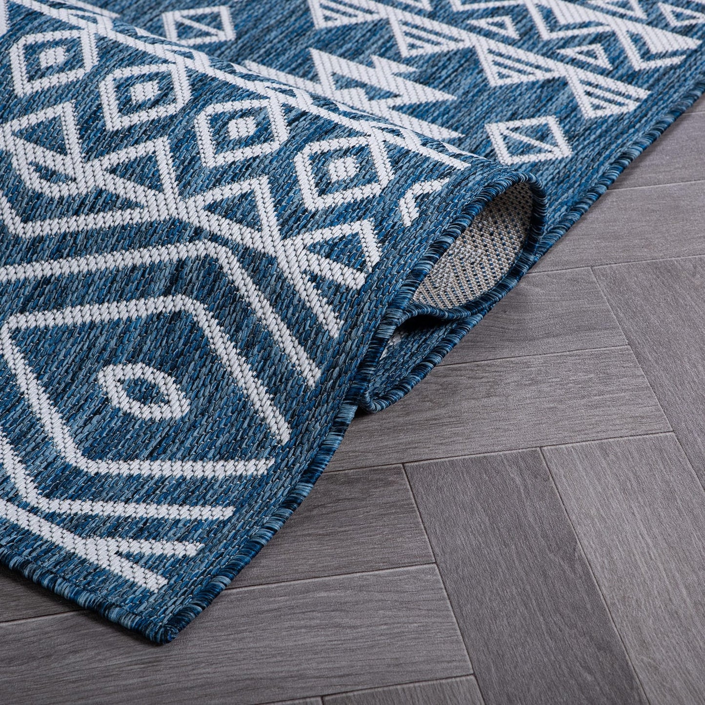 Tapis d'intérieur/extérieur texturé à motif géométrique bohème vieilli World Rug Gallery
