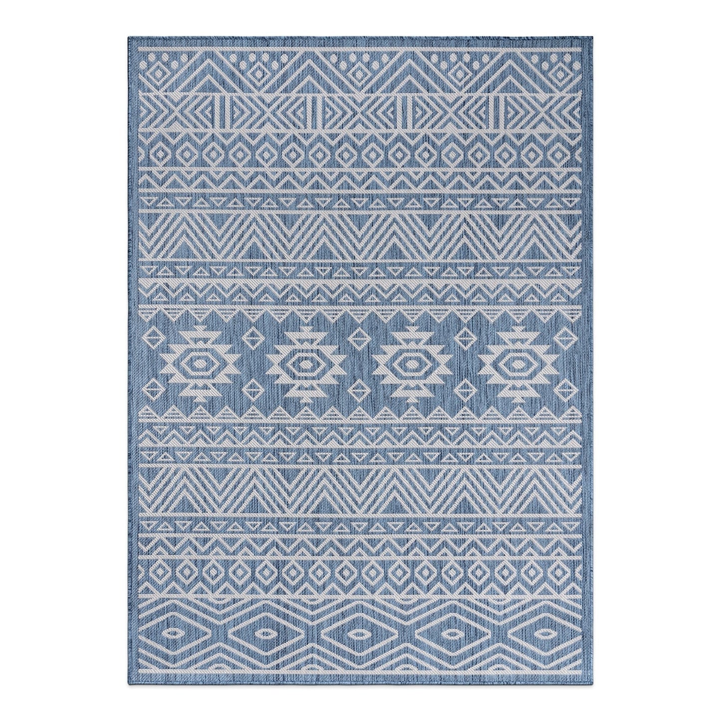 Tapis d'intérieur/extérieur texturé à motif géométrique bohème vieilli World Rug Gallery