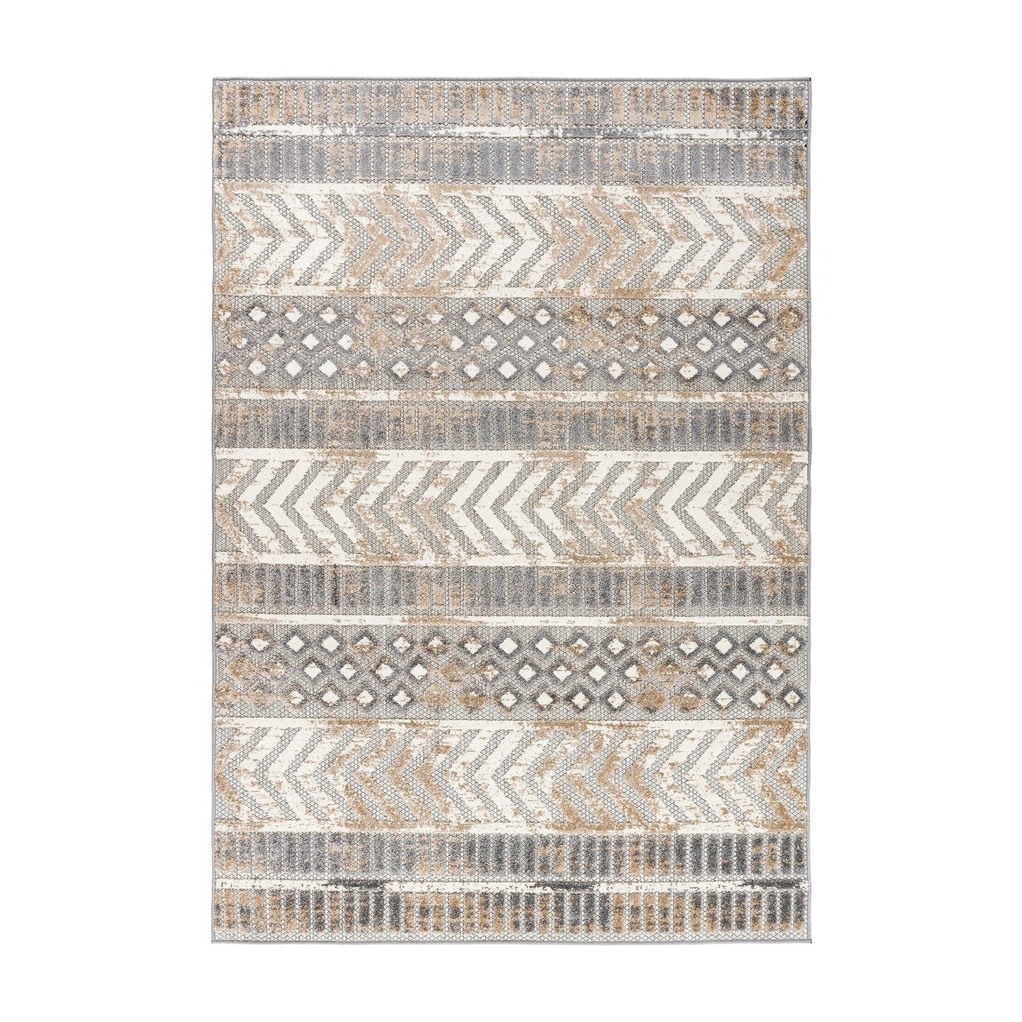 Tapis d'intérieur/extérieur géométrique vieilli World Rug Gallery