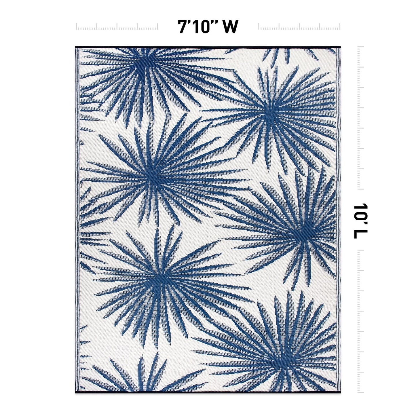 Tapis d'extérieur réversibles en plastique recyclé à motifs floraux tropicaux de la World Rug Gallery