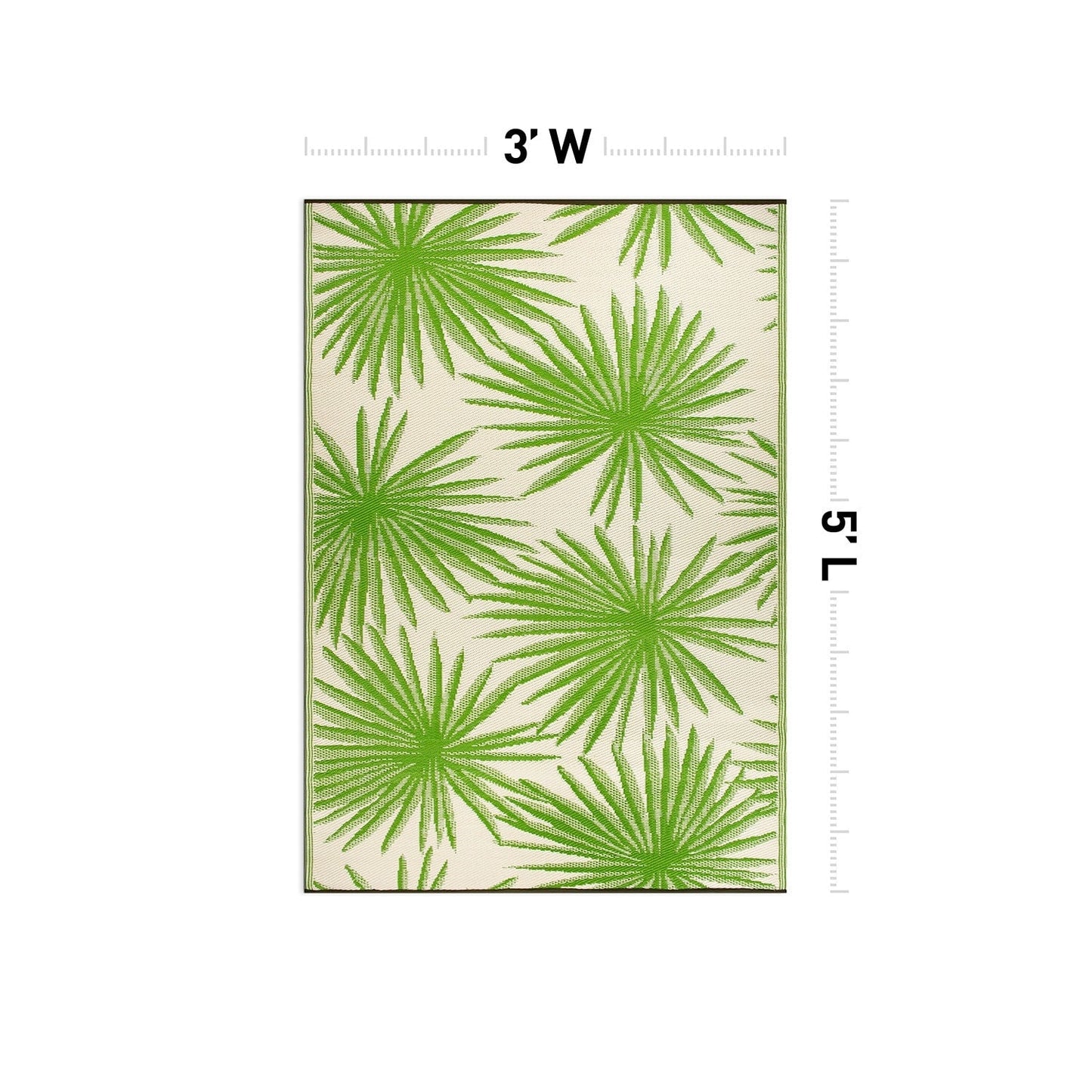 Tapis d'extérieur réversibles en plastique recyclé à motifs floraux tropicaux de la World Rug Gallery