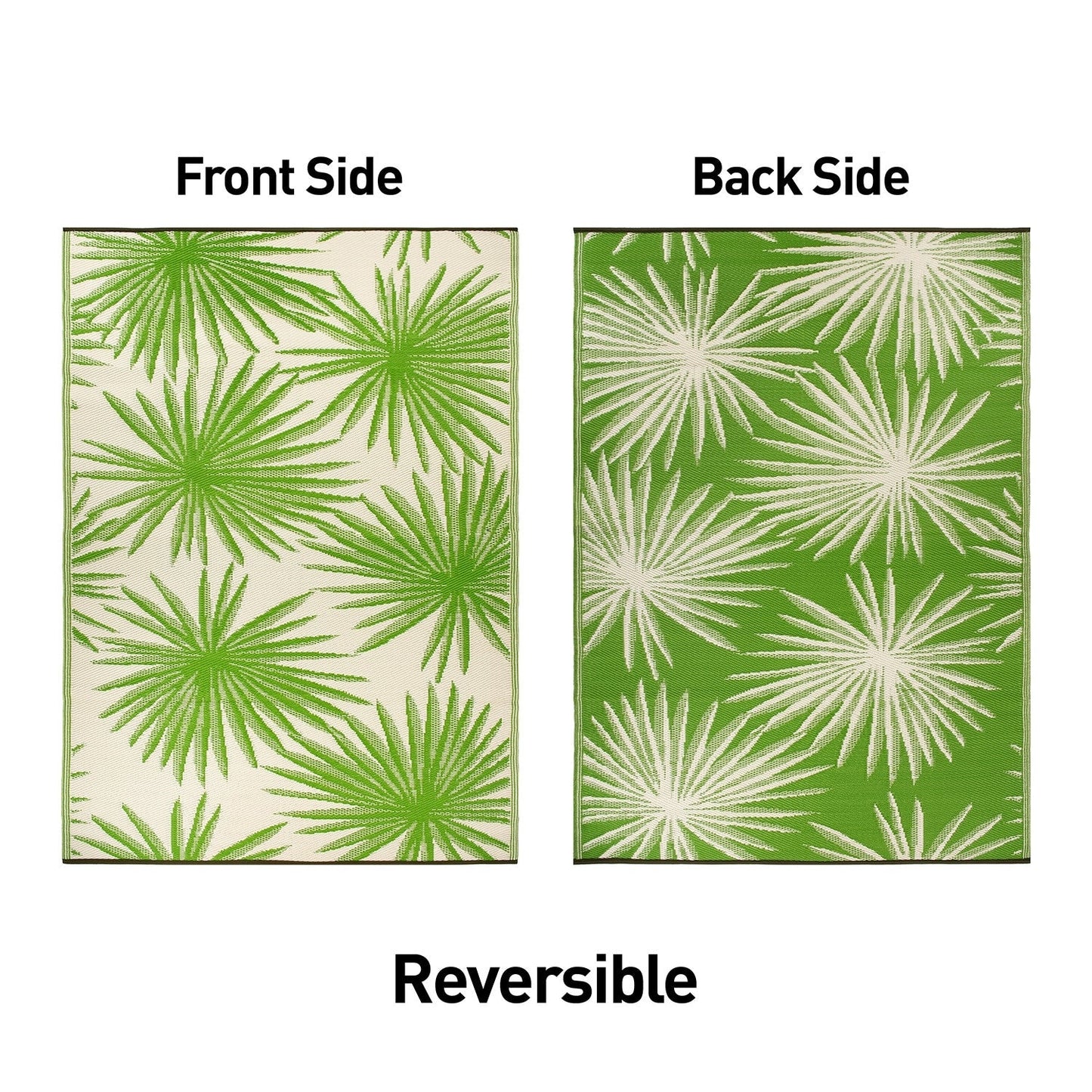 Tapis d'extérieur réversibles en plastique recyclé à motifs floraux tropicaux de la World Rug Gallery
