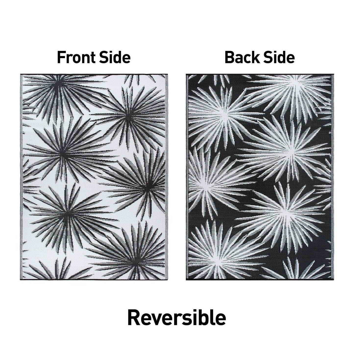 Tapis d'extérieur réversibles en plastique recyclé à motifs floraux tropicaux de la World Rug Gallery