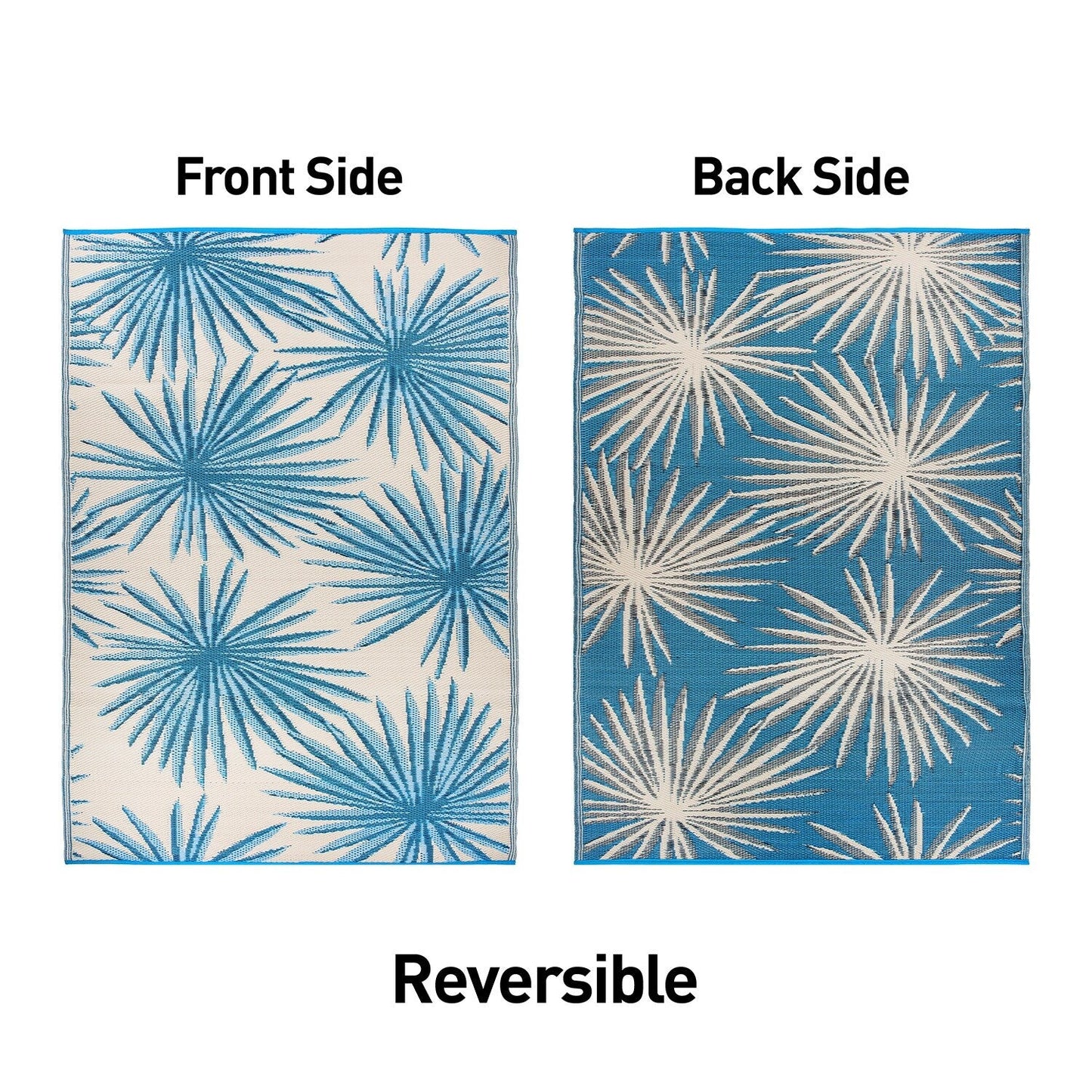 Tapis d'extérieur réversibles en plastique recyclé à motifs floraux tropicaux de la World Rug Gallery