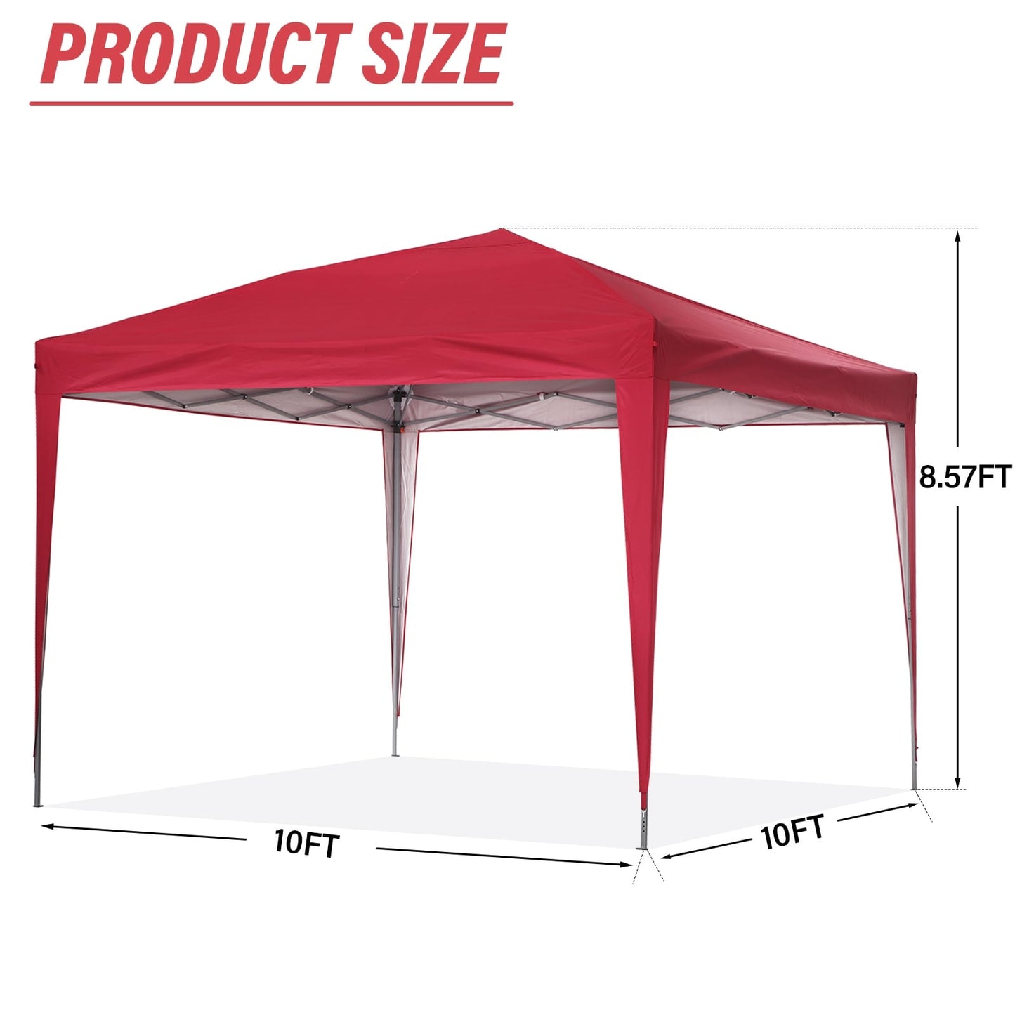 Tente de jardin pop-up Zenova 10' x 10' pour extérieur, tonnelle, fête, mariage