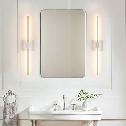 Applique murale de salle de bain à 1 ampoule, 23,6 po, moderne, linéaire, à intensité variable, à DEL intégrée