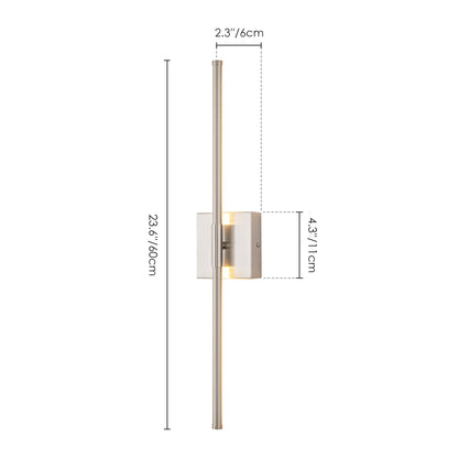 Applique murale de salle de bain à 1 ampoule, 23,6 po, moderne, linéaire, à intensité variable, à DEL intégrée
