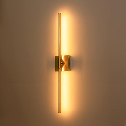 Applique murale linéaire moderne à 1 ampoule, noire/dorée/nickel, à LED, à intensité variable, pour salle de bain