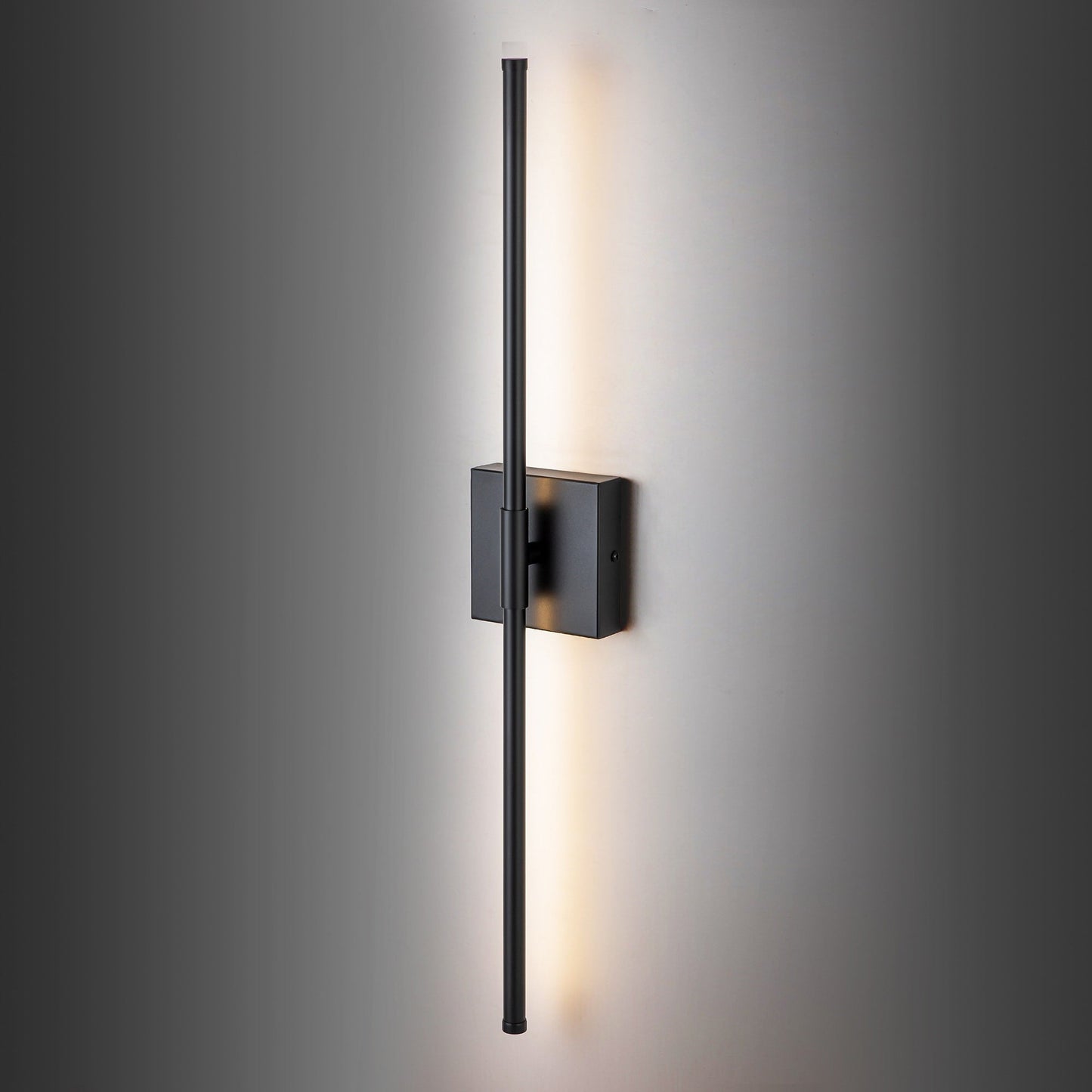 Applique murale linéaire moderne à 1 ampoule, noire/dorée/nickel, à LED, à intensité variable, pour salle de bain