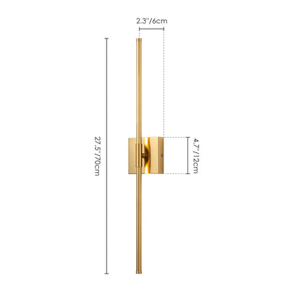 Applique murale linéaire moderne à 1 ampoule, noire/dorée/nickel, à LED, à intensité variable, pour salle de bain