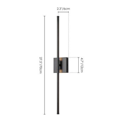 Applique murale linéaire moderne à 1 ampoule, noire/dorée/nickel, à LED, à intensité variable, pour salle de bain