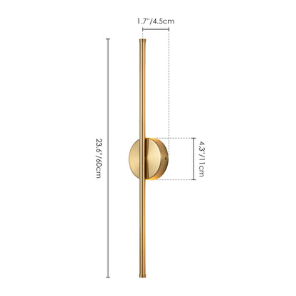 Applique murale linéaire moderne à 1 ampoule, noire/dorée/nickel, à LED, à intensité variable, pour salle de bain