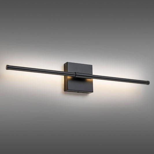 Applique murale linéaire moderne à 1 ampoule, noire/dorée/nickel, à LED, à intensité variable, pour salle de bain