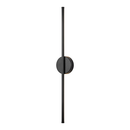 Applique murale linéaire moderne à 1 ampoule, noire/dorée/nickel, à LED, à intensité variable, pour salle de bain