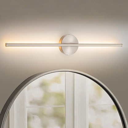 Applique murale linéaire moderne à 1 ampoule, noire/dorée/nickel, à LED, à intensité variable, pour salle de bain