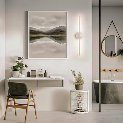 Applique murale linéaire moderne à 1 ampoule, noire/dorée/nickel, à LED, à intensité variable, pour salle de bain