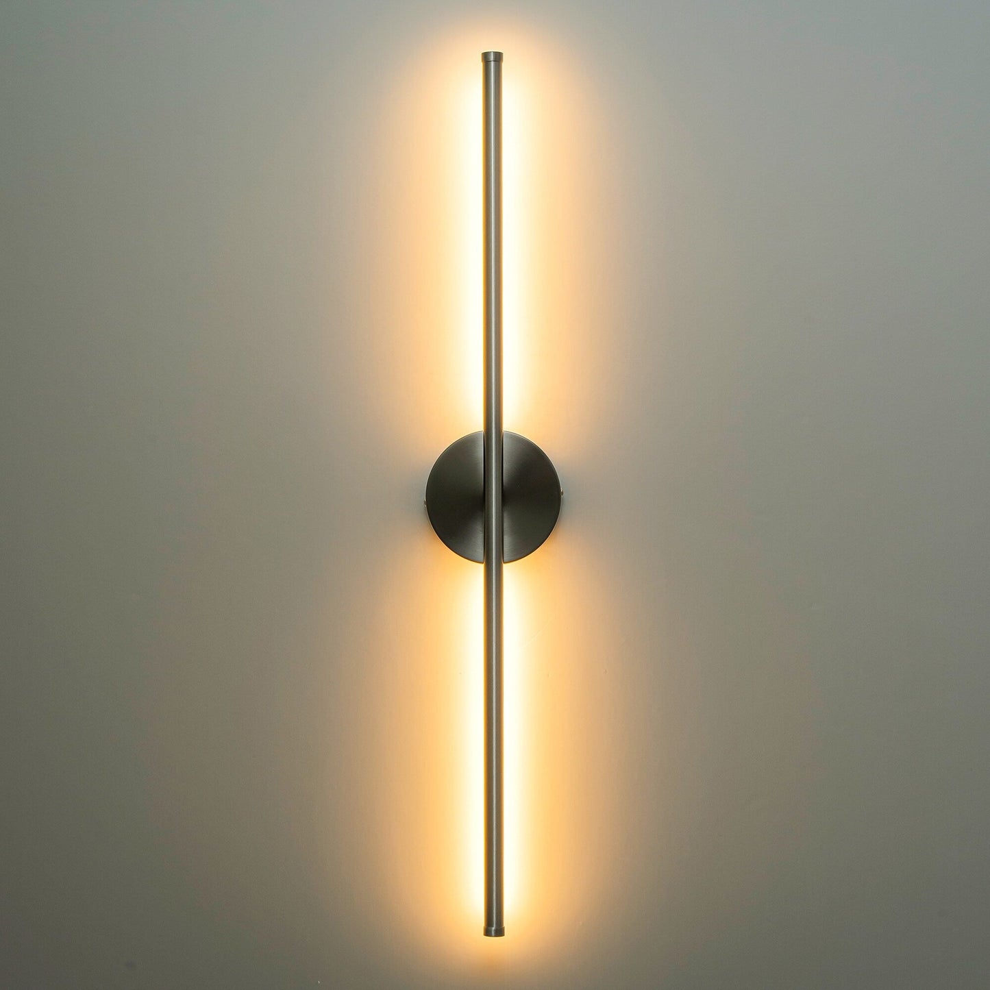 Applique murale linéaire moderne à 1 ampoule, noire/dorée/nickel, à LED, à intensité variable, pour salle de bain