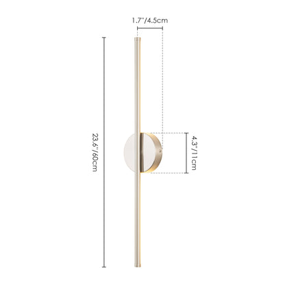 Applique murale linéaire moderne à 1 ampoule, noire/dorée/nickel, à LED, à intensité variable, pour salle de bain