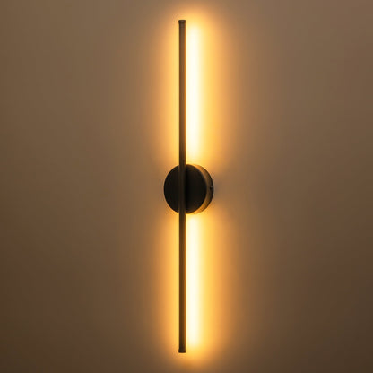 Applique murale linéaire moderne à 1 ampoule, noire/dorée/nickel, à LED, à intensité variable, pour salle de bain