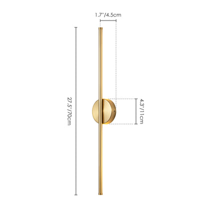 Applique murale linéaire moderne à 1 ampoule, noire/dorée/nickel, à LED, à intensité variable, pour salle de bain