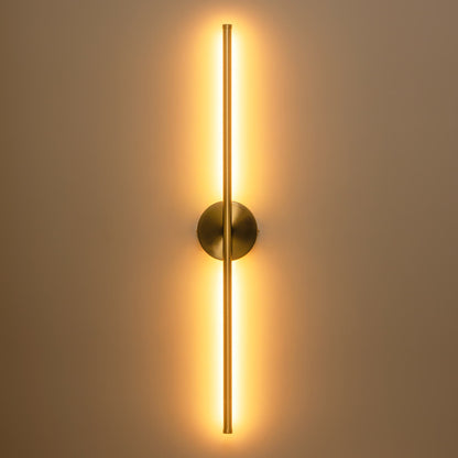 Applique murale linéaire moderne à 1 ampoule, noire/dorée/nickel, à LED, à intensité variable, pour salle de bain