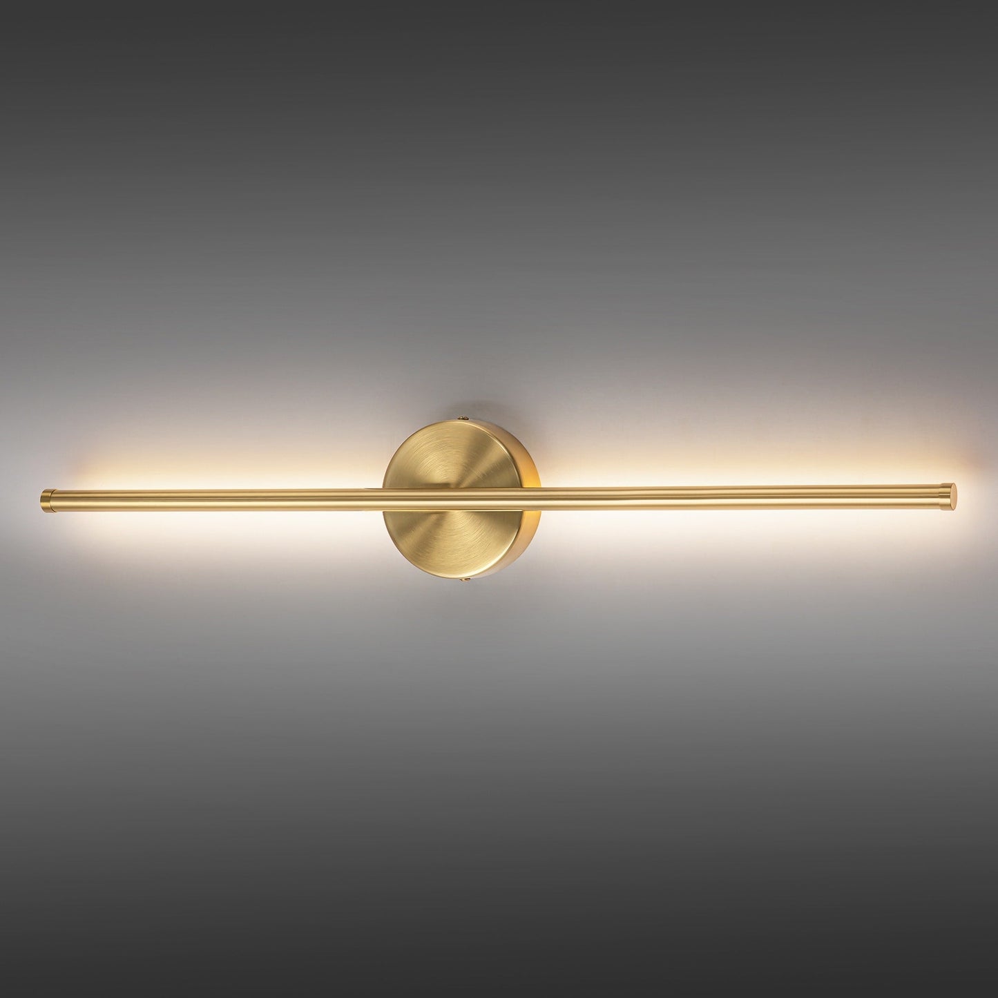 Applique murale linéaire moderne à 1 ampoule, noire/dorée/nickel, à LED, à intensité variable, pour salle de bain