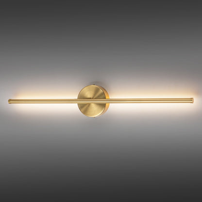 Applique murale linéaire moderne à 1 ampoule, noire/dorée/nickel, à LED, à intensité variable, pour salle de bain