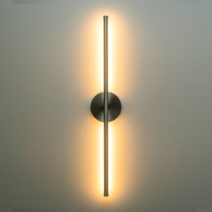 Applique murale linéaire moderne à 1 ampoule, noire/dorée/nickel, à LED, à intensité variable, pour salle de bain