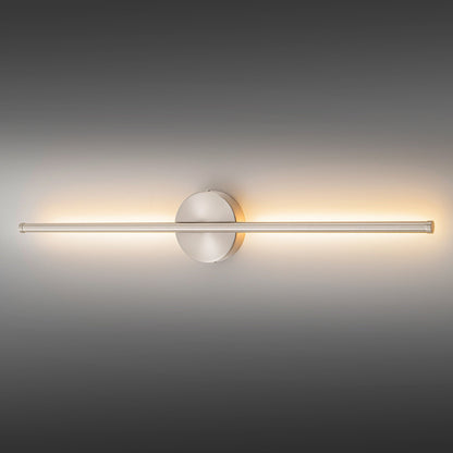 Applique murale linéaire moderne à 1 ampoule, noire/dorée/nickel, à LED, à intensité variable, pour salle de bain
