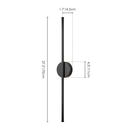 Applique murale linéaire moderne à 1 ampoule, noire/dorée/nickel, à LED, à intensité variable, pour salle de bain