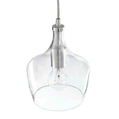 Suspension en verre transparent en forme de larme pour îlot de cuisine à 1 lumière (1 ou 3 packs au choix)