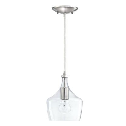 Suspension en verre transparent en forme de larme pour îlot de cuisine à 1 lumière (1 ou 3 packs au choix)
