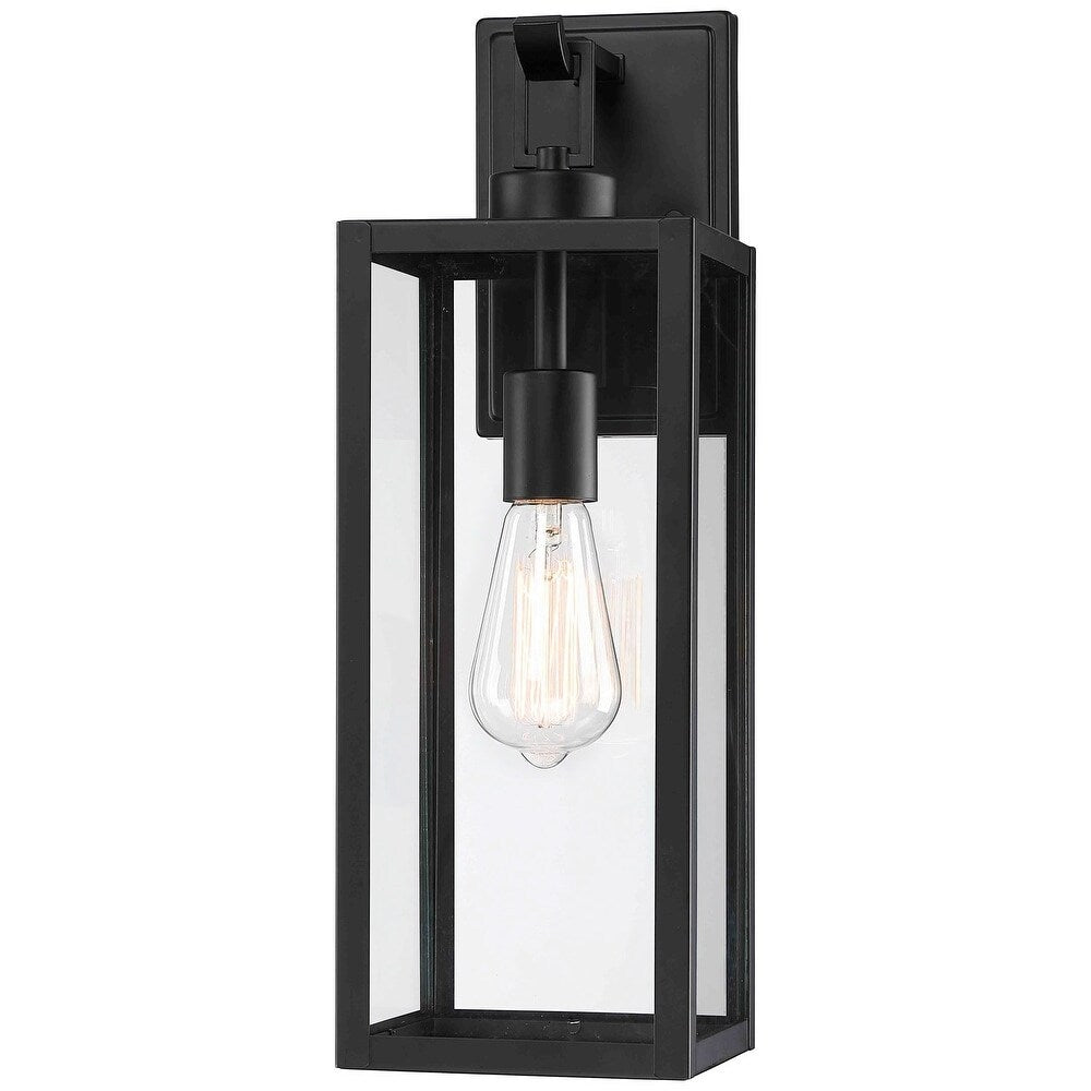 Lanterne murale d'extérieur moderne noire mate à 1 ampoule