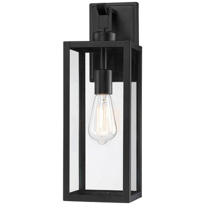 Lanterne murale d'extérieur moderne noire mate à 1 ampoule