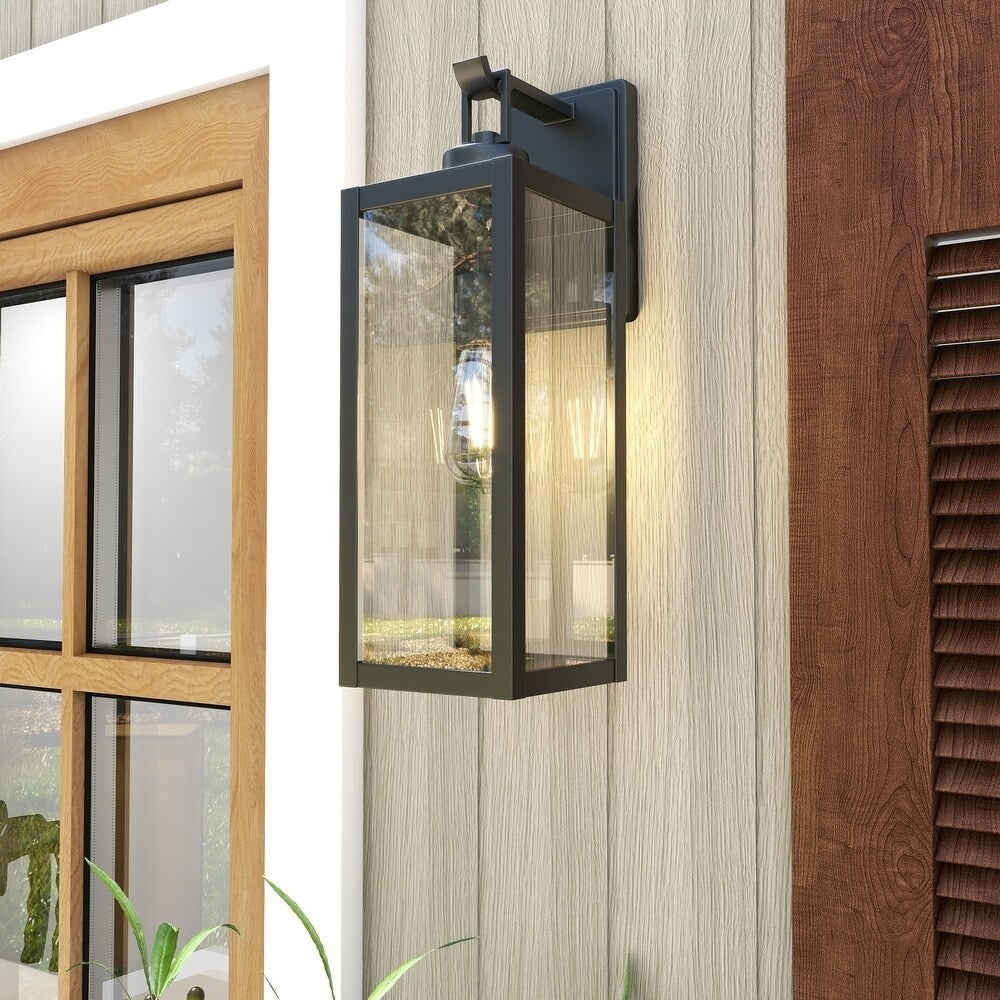 Lanterne murale d'extérieur moderne noire mate à 1 ampoule