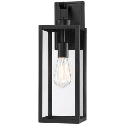Lanterne murale d'extérieur moderne noire mate à 1 ampoule