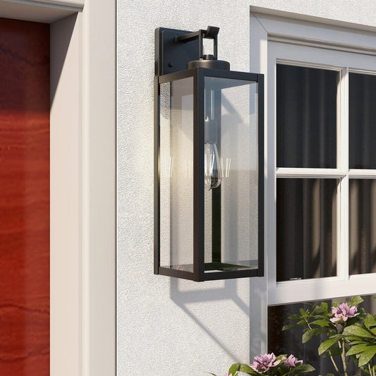 Lanterne murale d'extérieur moderne noire mate à 1 ampoule